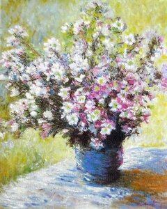 Art hand Auction Ölgemälde-Reproduktion von Monets Meisterwerk, Blumen in einer Vase MA3138 Eurasia Kunst, Malerei, Ölgemälde, Stillleben