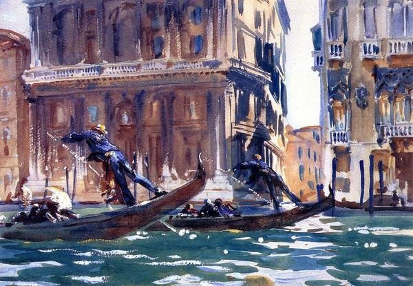 Reproduktion Ölgemälde Sargent_Auf den Kanälen von Venedig MA961 Eurasische Kunst, Malerei, Ölgemälde, Natur, Landschaftsmalerei