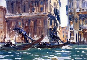 Art hand Auction Reproducción cuadro al óleo Sargent_En los canales de Venecia MA961 Arte Euroasiático, cuadro, pintura al óleo, Naturaleza, Pintura de paisaje