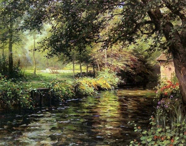 模写油絵 Louis Aston Knight_晴れた日の朝 MA731 ユーラシアアート, 絵画, 油彩, 自然, 風景画