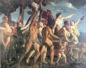 Art hand Auction Reproducción pintura al óleo Dosso Dossi_ El triunfo de Baco y Ariadna MA1694 Arte euroasiático, cuadro, pintura al óleo, retrato