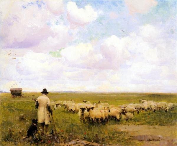 Reproducción de pintura al óleo Frederick_El regreso de la oveja MA607 Eurasia Art, Cuadro, Pintura al óleo, Cuadros de animales