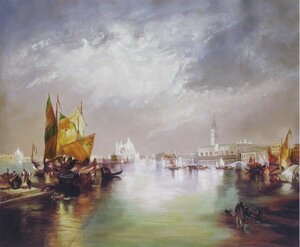 Art hand Auction Reproducción pintura al óleo Thomas_Splendid Venice MA842 Arte euroasiático, cuadro, pintura al óleo, Naturaleza, Pintura de paisaje