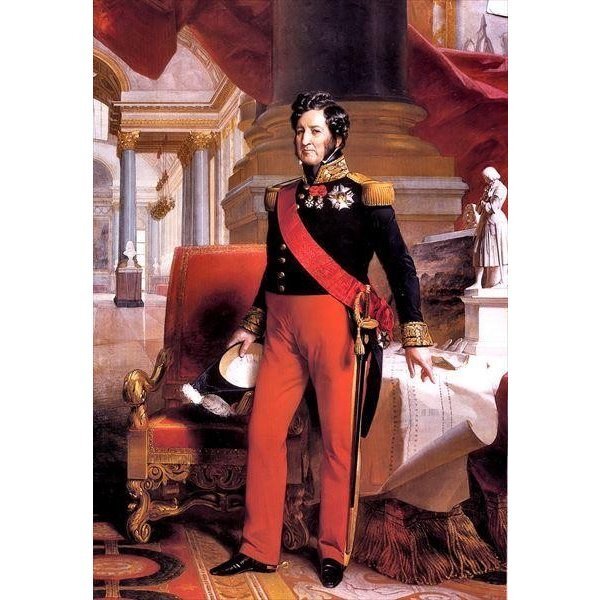 模写油絵 ヴィンターハルター_フランス王ルイ･フィリップ MA2847 ユーラシアアート, 絵画, 油彩, 人物画