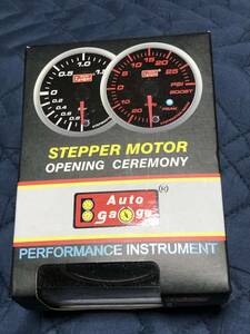  auto gauge tachometer SM 60Φ white / umber red hole teji dual series unopened new goods 