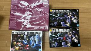 ガンプラ4点セット 未開封HG ドム×2、MGキュベレイ・アンベリール、開封済みG3ガンダム