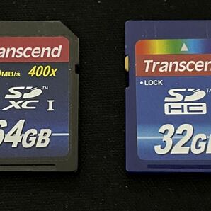 ★64GB＋32GB 2枚セット★Transcend トランセンド SDXCカード 64GB Class10 UHS-I対応 400×(60MB/s) / SDHCカード 32GB Class6の画像1