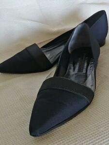 DONNA KARRAN largish low heel mules B8 1/2 26.5cm Italy made free shipping DKNY