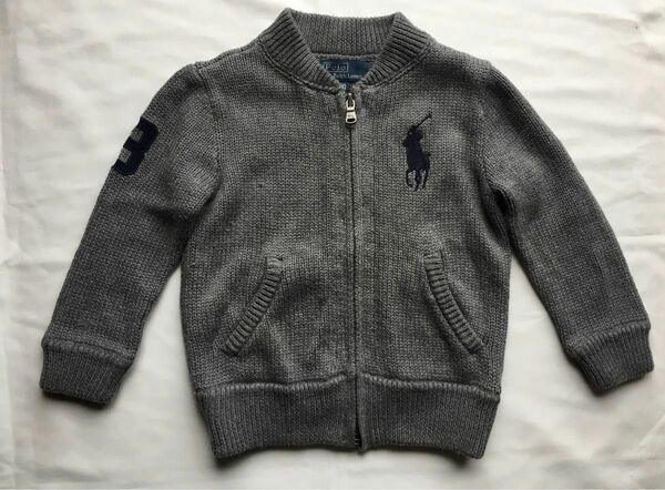 POLO RALPH LAUREN ポロラルフローレン　ニットブルゾン　グレー　90