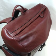 【極美品】コーチ COACH レンジャー バックパック リュック メンズ レザー 本革 バッグ ビジネス ショルダー A4/PC可 大容量 赤 ボルドー_画像4