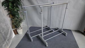 /.645[2 point set ] hanger rack going up and down type flexible type 1 step 1 row with casters .. storage clothes storage 