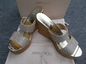 希少サイズ　JIMMY CHOO ジミーチュウのウェッジソール　ミュール　４２