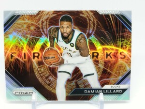 デイミアン・リラード 2023-24 Panini Prizm Basketball Fireworks silver prism Damian Lillard バックス