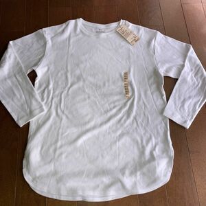 【未使用】無印良品　 ロン丈 長袖Tシャツ白　M ~L