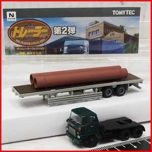 TOMYTECザ・トレーラーコレクション第2弾020パーツ欠【日野HH後期型+フリー重トレーラー】Nゲージ1/150ミニカー【箱&小冊子付】送料込