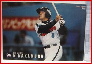 カルビープロ野球カード2000年#098【中村 紀洋(大阪 近鉄バファローズ)Bu】平成12年チップスおまけ食玩トレーディングカード【中古】送料込