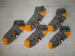 NHL SOCKS ペンギンズ 5足セット SIZE L (25センチから28センチくらい) 夏向き！