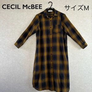 極美品☆CECIL McBEE 麻混 シャツワンピース