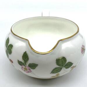 【中古美品】WEDGWOOD ウェッジウッド ワイルドストロベリー ミルクポット ミルクピッチャー 黒壺マーク（管14531）の画像2