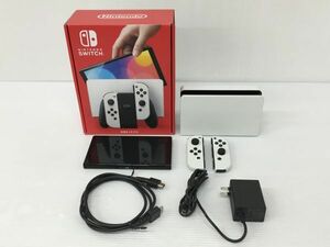 K18-755-0420-049【ジャンク】Nintendo Switch(ニンテンドースイッチ) 有機ELモデル Joy‐Con:ホワイト ※通電確認済み