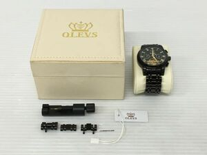 K18-762-0421-155【中古】OLEVS(オレブス) オートマチック 自動巻き スケルトン クロノグラフ 腕時計 [N6617G-H]