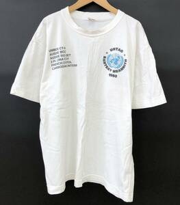 UNTAC BANTEAY MEANRITH 1993 Tシャツ 白 国連カンボジア暫定機構 古着 ヴィンテージ SIZE：XL■0415M
