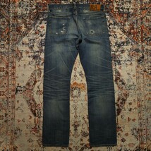 【逸品】 RRL Stafford Slim Fit Jeans 【32×32】 スタッフォード スリムフィット ジーンズ デニム リペア加工 レザー Ralph Lauren 藍染_画像6
