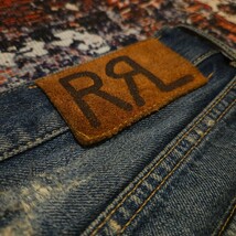 【逸品】 RRL Stafford Slim Fit Jeans 【32×32】 スタッフォード スリムフィット ジーンズ デニム リペア加工 レザー Ralph Lauren 藍染_画像8