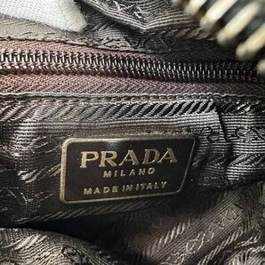 1円〜 PRADA プラダ チェーン ショルダーバッグ 三角ロゴ キルティング ナイロン ブラック トートバッグ 白タグあり 肩掛けの画像9