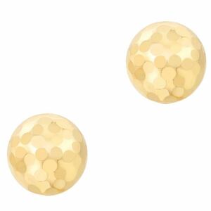 [ new goods ]K18YG yellow gold 6mm mirror ball earrings pretty Kirakira circle sphere 