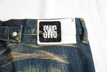 名作！swagger（スワッガー）長年履き込んだかのようなヴィンテージ加工が施されたデニムパンツ size34_画像10