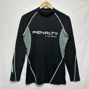 PENALTY ペナルティー インナー モック ハイ ネック ロング スリーブ シャツ 長袖 サッカー フットサル 黒 ブラック L b19097