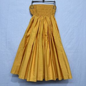  хула костюм желтый цвет желтый одноцветный юбка пау Hawaiian flair aro - 5шт.@ резина общая длина 48cm b19151