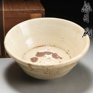 Y648. 時代朝鮮美術 李朝 粉引 碗 合箱 / 陶器陶芸古美術茶道具茶碗