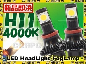 CREE製 バイク用 H11 LED ヘッドライト フォグランプ 4000K 4000ケルビン 2灯分 冷却ファン付き 高性能デジタルコントローラー 12V・24V用