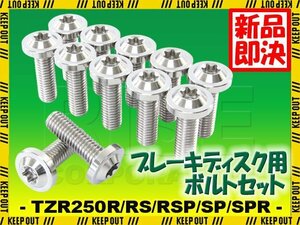 メール便OK！チタンボルト ヤマハ TZR250R RS RSP SP SPR 3XV専用 ブレーキディスクボルト フロント用 12本セット M8×25 P1.25 シルバー