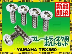 メール便OK！チタンボルト ヤマハ TRX850専用 ブレーキディスクボルト リア用 6本セット M8×25 P1.25 シルバー 軽量化 カスタム ネジ