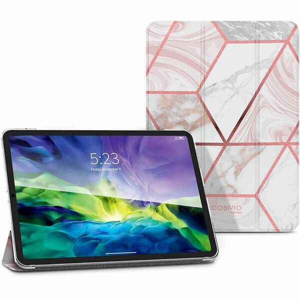 iPad Pro 11 ケース 2021 第3世代 11.0 インチケース スタンド式 女性用 マーブル(Cosmo lite)
