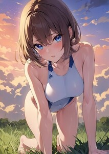 アートポスター 美女 美少女 ポスター イラスト 高品質 同人 アニメ セクシーグラビア コスプレ 巨乳【y038】