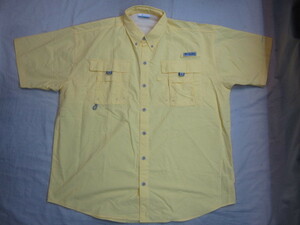 コロンビア PFG 半袖 フィッシングシャツ 黄 L