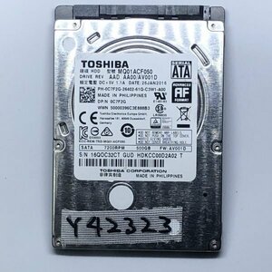 はてなアキバ 7日間保証 内蔵 SATA2.5インチHDD TOSHIBA MQ01ACF050 : 500.1 GB 使用24928h CrystalDiskInfoで正常判定 管Y42323