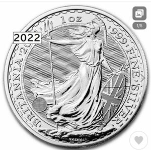 新品未開封　ブリタニア銀貨2022年1オンス　イギリス王立造幣局　2ポンド コインケース入り　