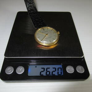 SEIKO goldfeather diashock 25jewels腕時計◆裏蓋K18刻印◆ベルト通し破損ジャンク扱の画像4