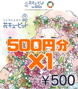 1枚 500円分　花とみどりのeギフト 花キューピット