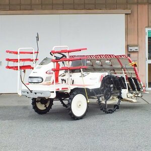 【群馬】Yanmar 6条 12馬力 Rice Planter RR6 ナイスティUFO 自動水平 Power steering ロータリー式 セル 田植え機 棚田 稲作 水田 稲 中古 実働 関東