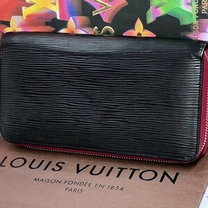 【確実正規品】Louis Vuittonルイヴィトン エピ ジッピーウォレット長財布 ブラック×ローズ系の画像2