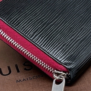 【確実正規品】Louis Vuittonルイヴィトン エピ ジッピーウォレット長財布 ブラック×ローズ系の画像4