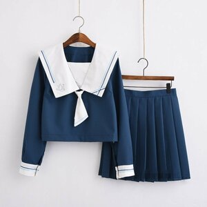 S セーラー服 女子制服 学生服 女子高校生 コスチューム 制服 可愛い 刺繍 コスプレ 学園祭 文化祭 仮装 本格制服