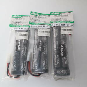  nickel water element 8.4V 3 piece set miwa hobby FM8.4V Large battery MH8-689 Team Atlas (1 piece film crack equipped photograph reference ) unused 