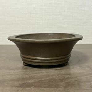 烏泥外縁下紐雲脚楕円鉢 17.7cm 落款 桐蔭軒 中国鉢  黒松赤松五葉松糸魚川真柏蝦夷松杜松 小品盆栽ミニ盆栽小鉢の画像4